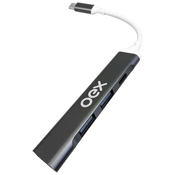 Mini Hub OEX HB106 1 Type-C + 3 Usb Prata
