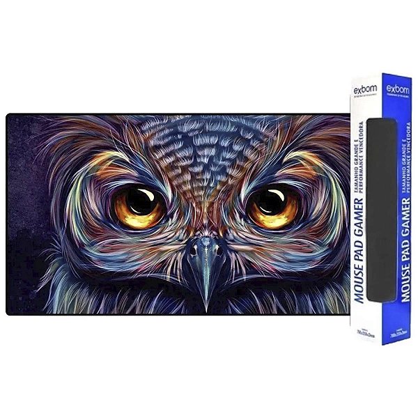 Mouse Pad Gamer Speed Extra Grande 70x35xcm Coruja