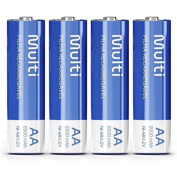 Pilhas Recarregaveis AA 2500Mah 4 Unidades Multilaser