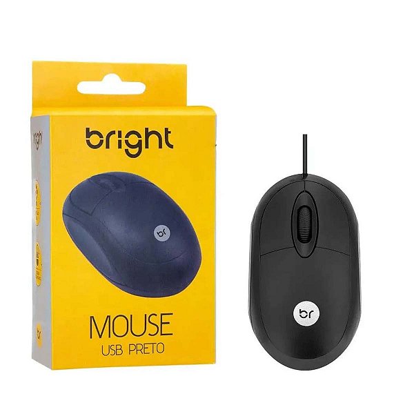 MOUSE OPTICO USB BRIGHT PRETO - 0106