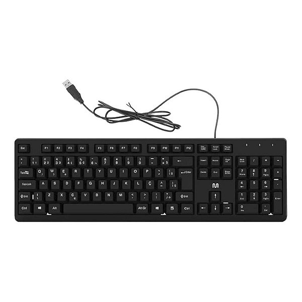 Teclado com Fio TF600 USB Cabo 120CM Silencioso Multilaser
