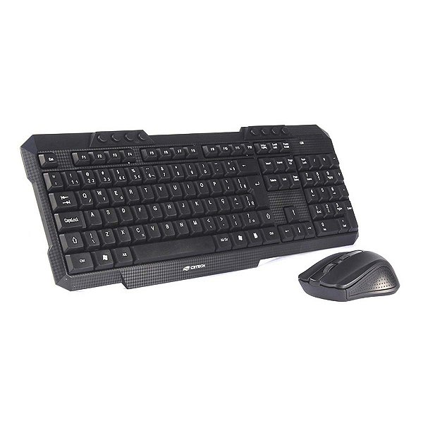 Kit Teclado + Mouse Sem Fio K-W10BK C3Tech Preto
