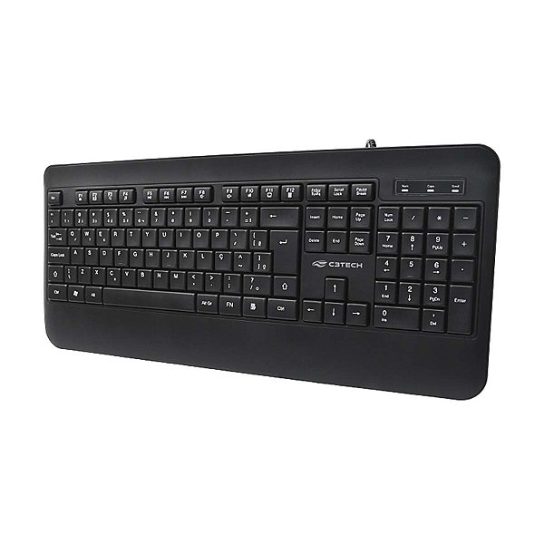 Teclado Com Fio Multimídia USB KB-M100BK Preto C3Tech