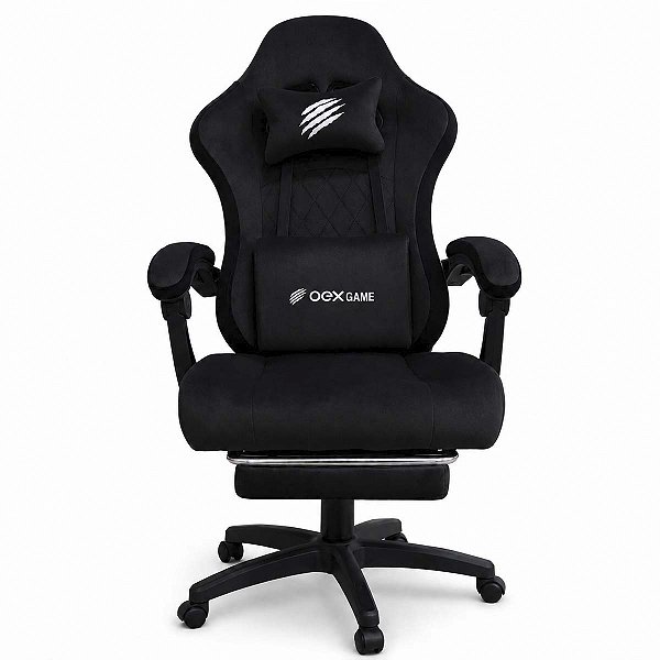 Cadeira Gamer GC600 Reclinável com Apoio para Pés Cinza OEX