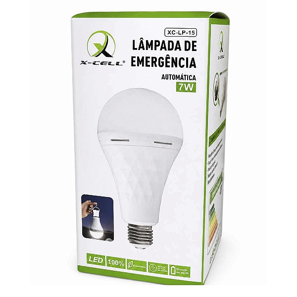 Lâmpada de Emergência X-Cell XC-LP-15 7W LED Recarregável