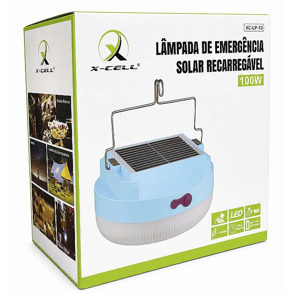 Lâmpada De Emergência Solar Recarregavel 100W XCell Xc-Lp-13