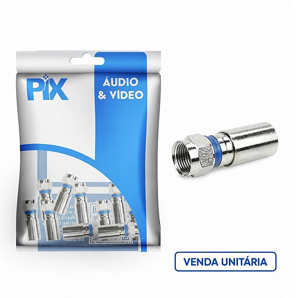 Conector F Compressao Rg6 Antena Sky Claro Prova D'Agua Uni