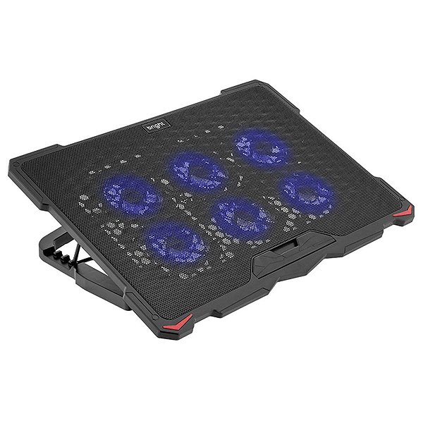 Suporte Cooler para Notebook 6 Fans Led E Usb Hub Até 17.3''