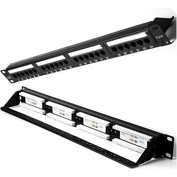 Patch Panel Cat6 24 Portas Sem Guia La-p624 Plus Cable