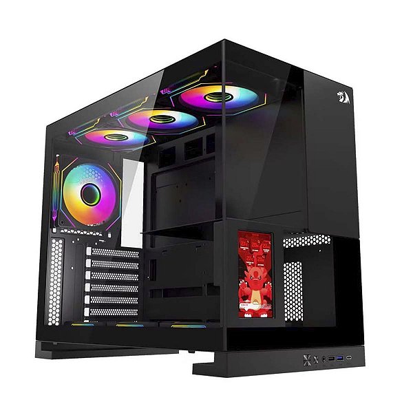 Gabinete Gamer Redragon Eternal Pro Display Lcd Pto Ca-613B