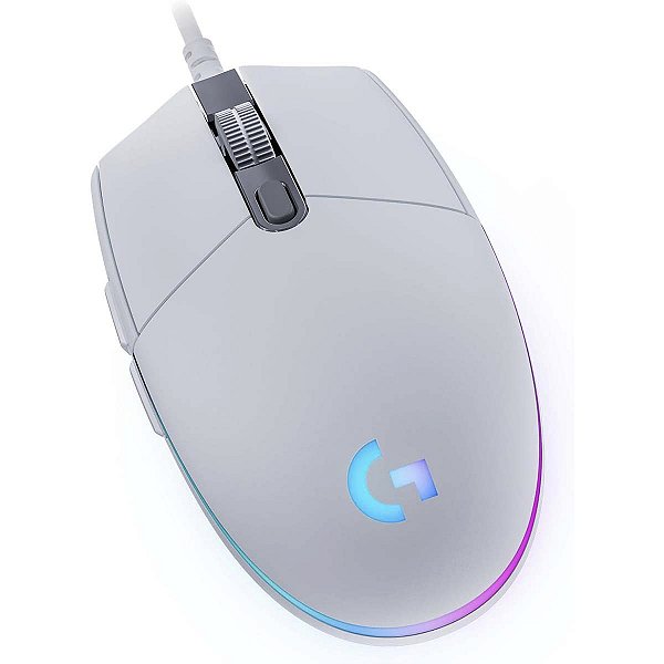 Mouse Logitech Gamer G203 Lightsync Rgb Com Fio Branco