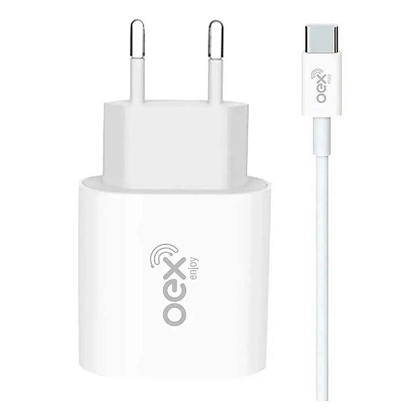 Kit 2 Em 1 Carregador Com Cabo Tipo-C 20W Cg500 OEX