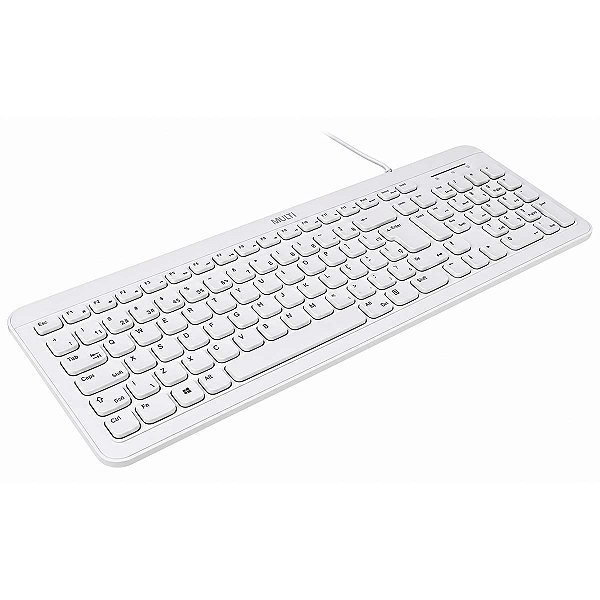 Teclado Com Fio Branco Slim Usb Cabo 1,8m Multi TC667