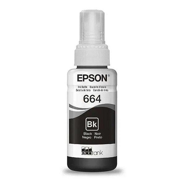 Garrafa Refil De Tinta Epson T664120Al Preto L365 L375 L565
