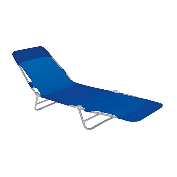 Cadeira Espreguiçadeira Textilene Azul Marinho 100Kg 1,82m