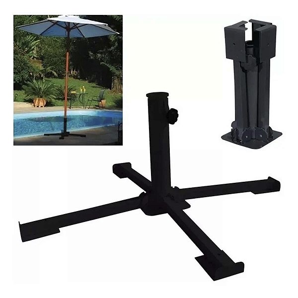 Base Suporte Dobrável Para Guarda Sol E Ombrelones 3695 Mor