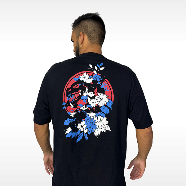 Camiseta Oversized Preta Estampada