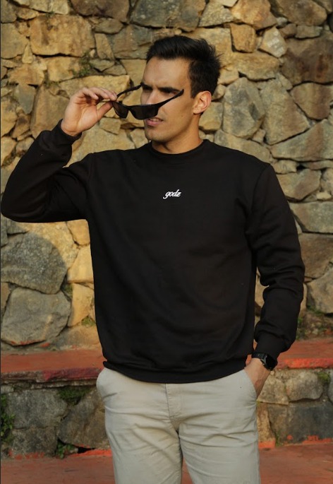 Moletom Gola Careca Godz - Preto