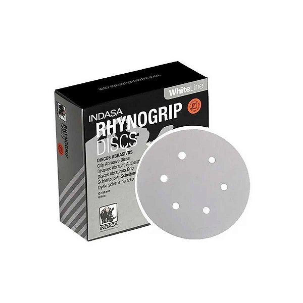 KIT COM 50 DISCO DE LIXA P100 RHYNOGRIP WHITE - INDASA