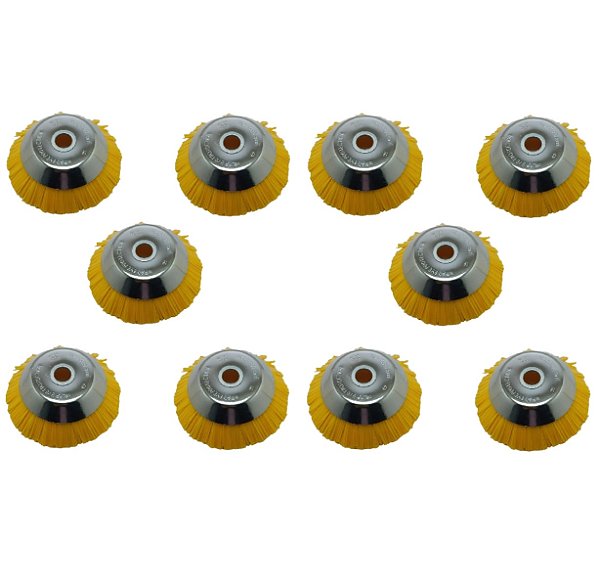 10UN. Escova Rotativa De Nylon P/ Roçadeiras 200mmX1 25,4mm