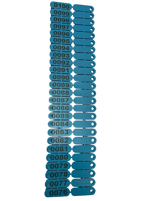 25 un Brinco de Identificação Ovinos Caprinos Walmur Azul Numerado