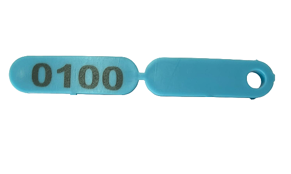 100un Brinco de Identificação Ovinos Caprinos Walmur Azul Numerado