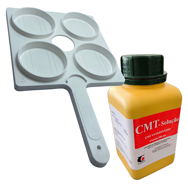 Kit Teste Mastite Bovino Vaca Solução CMT e Placa Raquete