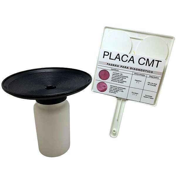Kit Copo Fundo Preto Simples + Placa CMT Teste  De  Mastite