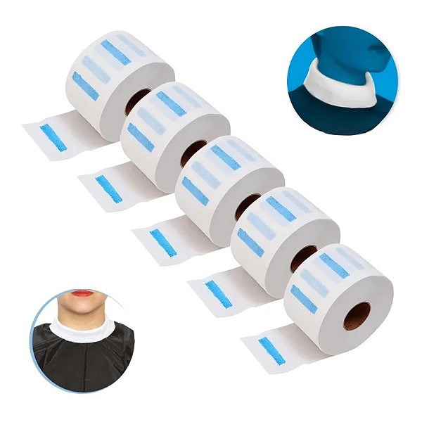 Kit 500 Gola Higiênica Hairdo Barbearia Protetor P/ Pescoço 5 Rolos