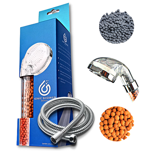Ducha Para Lavatório de Cabelo Com Filtragem Mineral + Mangueira em Inox 1,2m