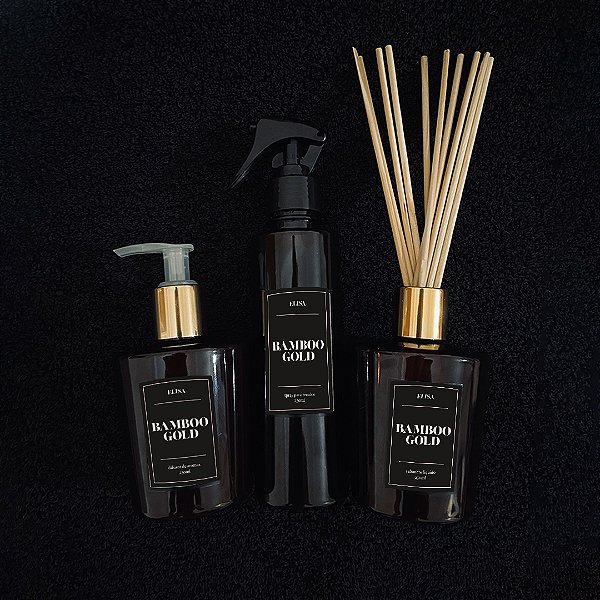Kit Bamboo Difusor + Sabonete + Spray para Tecidos