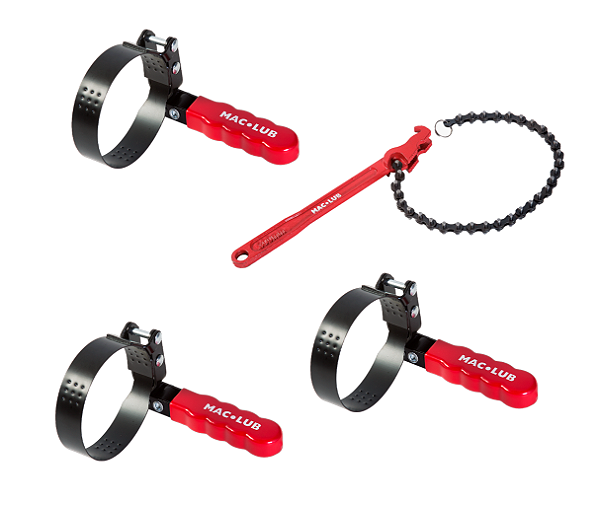 Kit 4 Chaves Saca Fitro Cinta tamanhos diversos + Corrente
