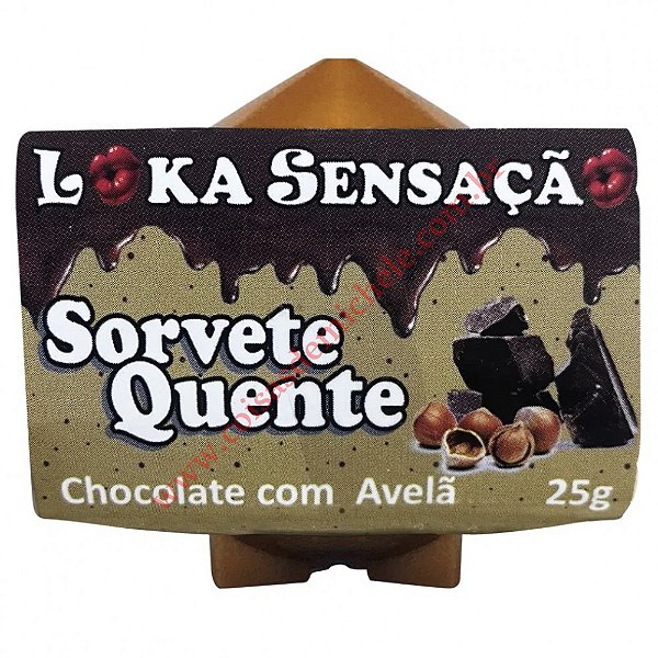 Vela beijável para massagem sorvete quente Chocolate cm avelã - 25g