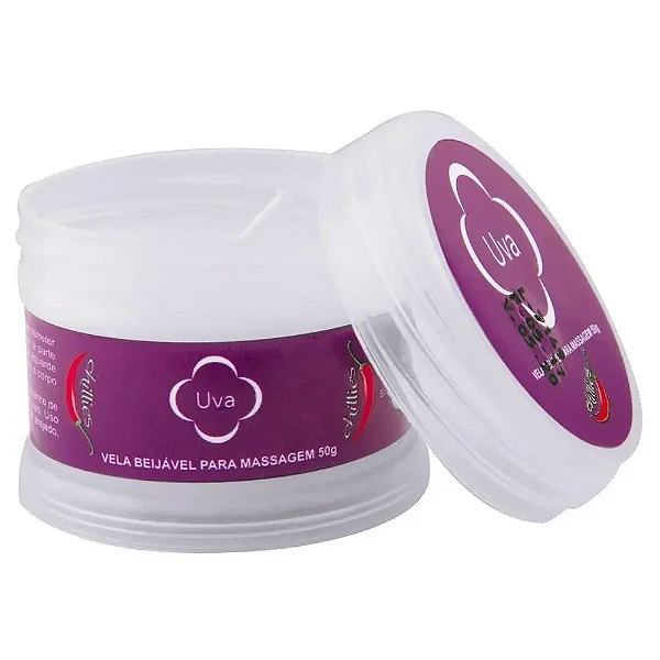 Vela beijável aromática para massagem - Uva- Chillies - 50g #