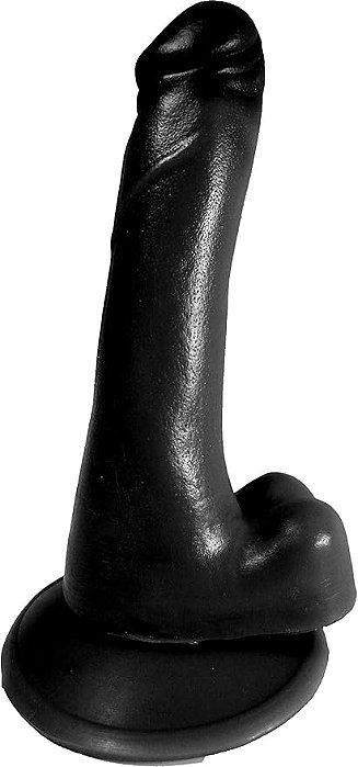 Prótese c/ escroto s/ vibro - realistica - 13,3x2,4cm com ventosa preta 2026