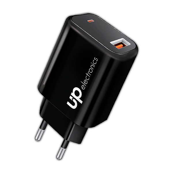 Carregador de Tomada USB UP Electronics 15W, Carregamento Rápido, Compatível com Smartphones e Tablets – Preto