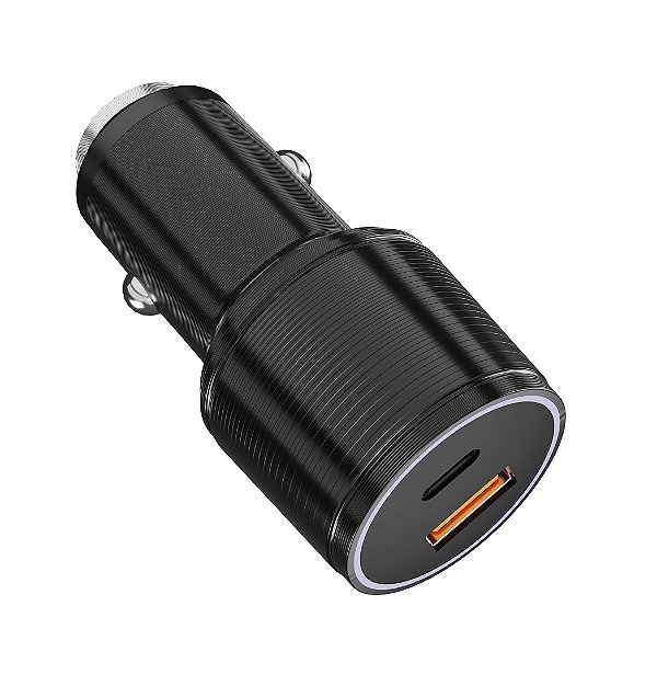 ONLINE - U P - Carregador Veicular USB / USB-C - Preto
