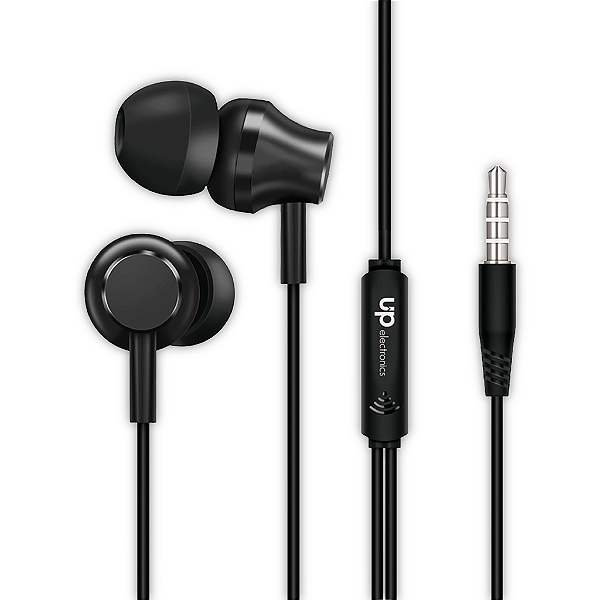 Fone de Ouvido com Microfone P3 UP Electronics – Intra Auricular, Isolamento Acústico, Super Bass, Confortável, Áudio Premium, Cabo 3.5mm para Celular, PC, Notebook