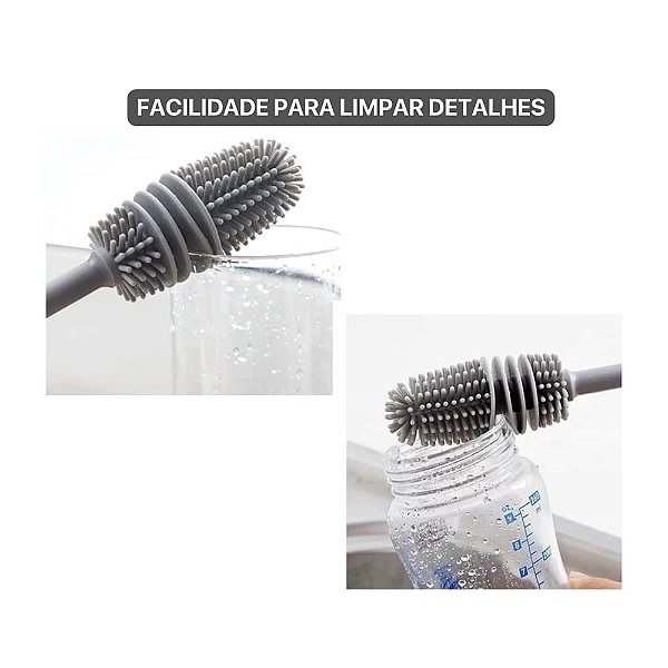 Escova de Limpeza Higiene de Garrafas Mamadeiras