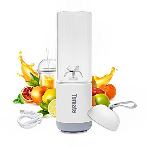 Mini Mixer Liquidificador 6 Laminas Portátil USB 330ml Com Jarra De Vidro BRANCO