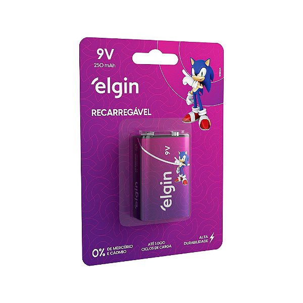 Bateria Recarregável 9v 250mah c/ 1 unidade 82215 Elgin