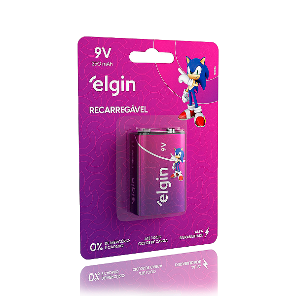 Bateria Elgin Recarregavel 9v 250mAh blister com 1 unidade 82215