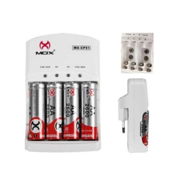 CARREGADOR DE PILHA MOX MO-CP51