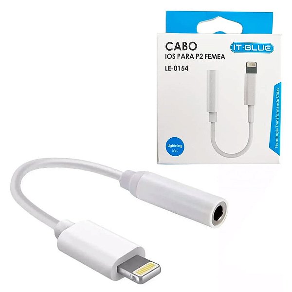 Adaptador de Lightning para conector de fones de ouvido de 3,5 mm P2