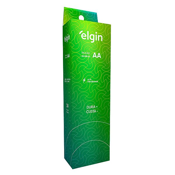 Elgin PILHAS ALCALINAS AA SHRINCADAS TUBO COM 24 82347, Verde