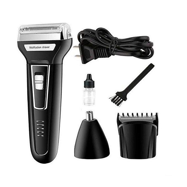 Maquina De Cortar Cabelo Barba e Pelos Sem Fio kemei 6558 Bivolt Recarregável