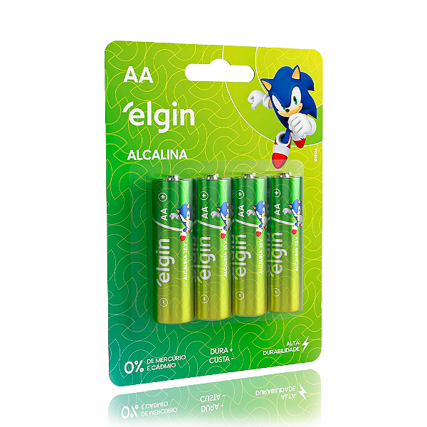 Pilha Alcalina Elgin AA 1,5v blister com 4 unidades