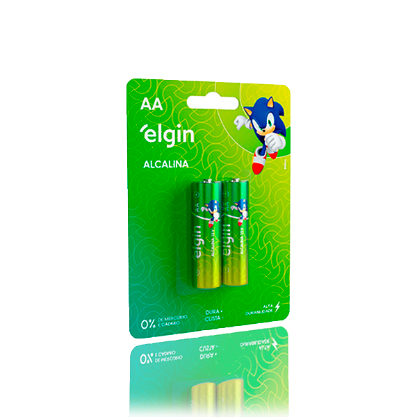 Pilha Alcalina Elgin AA 1,5v blister com 2 unidades
