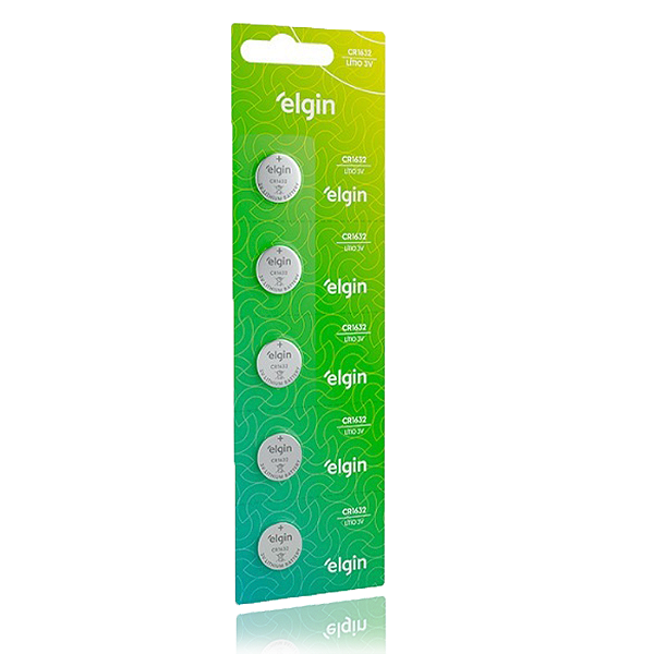 Bateria de litio Elgin CR1632 3v blister com 5 unidades
