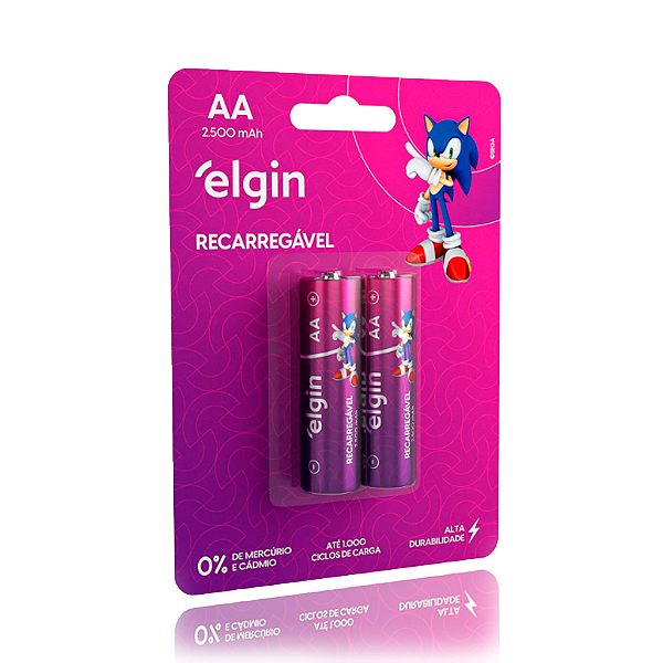 Pilha Elgin Recarregavel AA 2500mAh blister com 2 unidades